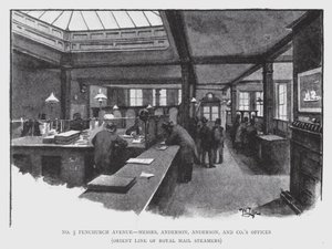 No 5 Fenchurch Avenue, uffici di Messrs Anderson, Anderson, e Co, Orient Line of Royal Mail Steamers da William Luker
