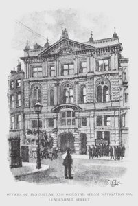 Uffici della Peninsular and Oriental Steam Navigation Co, Leadenhall Street da William Luker
