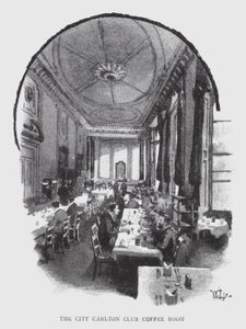La sala del caffè del City Carlton Club