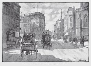 La stazione Mansion House, District Railway, Queen Victoria Street da William Luker