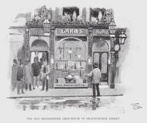 The Old Grasshopper Chop-House in Gracechurch Street da William Luker