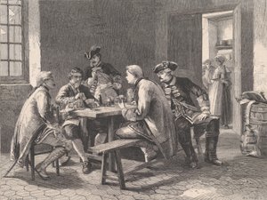 Soldati che giocano a carte, da Illustrated London News da William Luson Thomas
