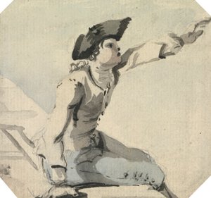 Uomo Seduto su un Parapetto che Agita il Braccio Sinistro da William Marlow