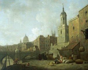 Estremità nord del London Bridge e St Magnus the Martyr, 1762