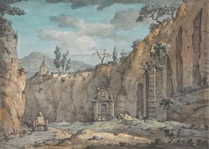 Carro di buoi nella grotta di Posillipo da William Marlow