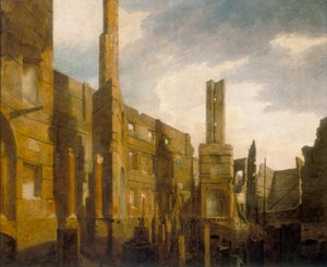 Le rovine del Pantheon in Oxford Street dopo il disastroso incendio del 14 gennaio 1792, 1792 da William Marlow