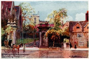 Trinity College, cancello e cappella, dalla Broad St da William Matthison
