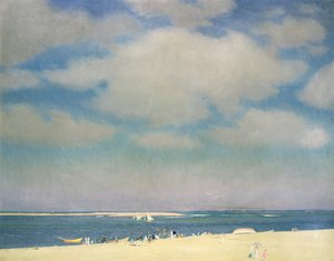Paesaggio marino con spiaggia sabbiosa (The Beach at Chatham) 1915 circa (olio su tela) da William McGregor Paxton