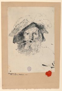 Disegno, Testa di uomo barbuto, 1872-78 da William Merritt Chase