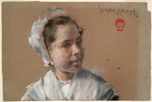 Testa di una Giovane Ragazza da William Merritt Chase