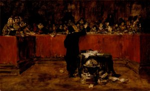 Colombo davanti al consiglio di Salamanca da William Merritt Chase