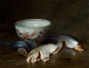 Natura morta con pesce da William Merritt Chase