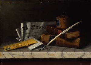 Natura morta con lettera a Mr. Clarke, 1879 da William Michael Harnett