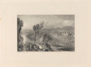 Abbotsford dalla riva nord del Tweed da William Miller