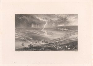 Campo di Waterloo con fulmini da William Miller