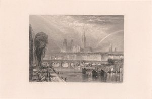 Rouen, vista lungo il fiume da William Miller