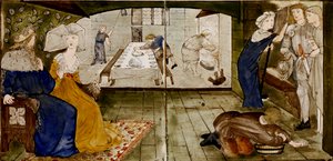 Sedici piastrelle formano otto illustrazioni della fiaba 