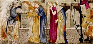 Sedici Piastrelle Formano Otto Illustrazioni della Fiaba 