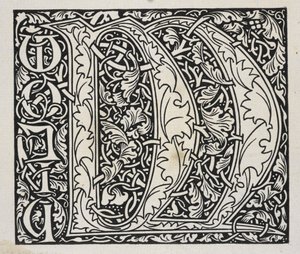 Iniziale, bianco e nero da William Morris