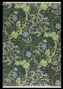 Design di carta da parati con alghe, stampato da John Henry Dearle, 1901