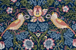 Ladro di fragole. Tessuto decorativo da William Morris