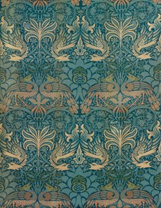 Disegno tessile di William Morris Peacock and Dragon, c.1880 (stampa a blocchi di legno)