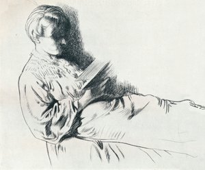 Disegno in sanguigna, c20 secolo 1932