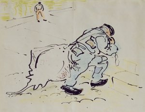 Churchill con un pattino