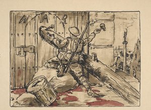 Soldato blocca la porta della guerra da William Nicholson