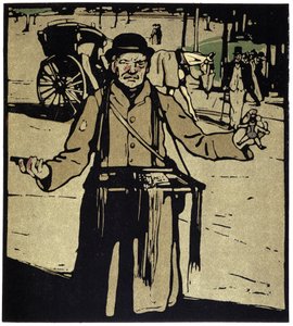 Mercante di giocattoli, Londra - in "Types of London", di William Nicholson (1872-1949), ed Floury da William Nicholson