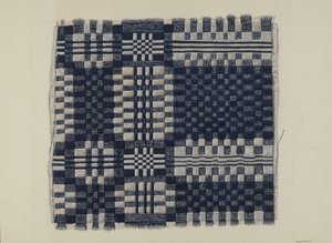 Tessuto blu e bianco, c. 1937