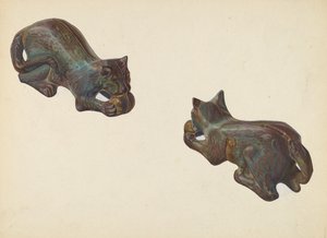 Banca di monete con gatto e palla, c. 1939