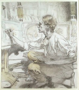 Il pittore di mobili c.1913 da William Orpen