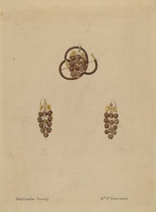 Spilla e orecchini di capelli da William P. Shearwood