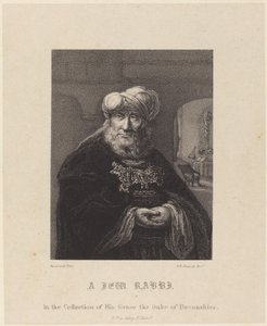 Un rabbino ebreo da William P. Sherlock after Rembrandt van Rijn