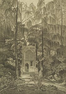 Vista della Cappella nel Giardino a Strawberry Hill, inciso da Godfrey, 1784