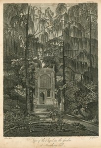 Vista della cappella nel giardino di Strawberry Hill, Twickenham, Londra da William Pars