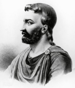 Ritratto di Aulo Cornelio Celso (25 a.C.-50 d.C.), scrittore latino, enciclopedista e medico romano, incisione del XIX secolo da Nicolas Toussaint Charlet