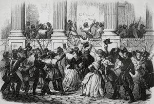 Rivoluzione a Berlino davanti al palazzo di Guglielmo I, marzo 1848, Germania