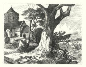 Il cimitero del villaggio (incisione) da William Paton Burton