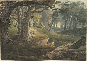 Viaggiatori in una radura boschiva da William Payne