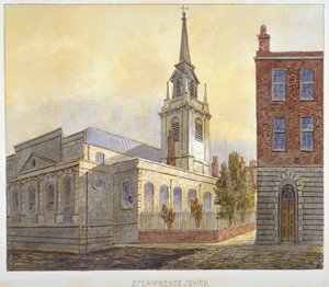 Chiesa di St Lawrence Jewry da Guildhall Yard, City of London, 1810 da William Pearson