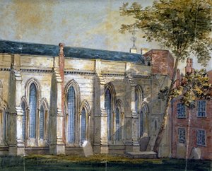 Veduta della Temple Church, Londra, c. 1810 da William Pearson