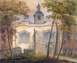 Veduta ovest della chiesa di St Helen, Bishopsgate, Città di Londra, c. 1810 da William Pearson