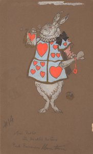 Coniglio bianco con costume da araldo