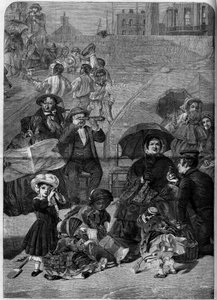 Inghilterra vittoriana: turisti sulla spiaggia di Ramsgate, Inghilterra da William Powell (after) Frith