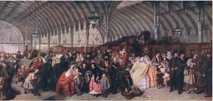 La Stazione Ferroviaria, da La Storia del Popolo Britannico di Cassell pubblicato da Waverley Book Company Limited, c.1940