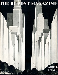Grattacieli, copertina della rivista DuPont, aprile 1929 da William R. Jr. Hollingsworth
