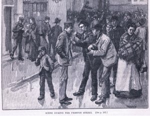 Scena durante lo Sciopero di Preston 1856 d.C. da William Rainey