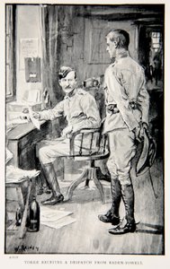 Yorke riceve un dispaccio da Baden-Powell, illustrazione da 